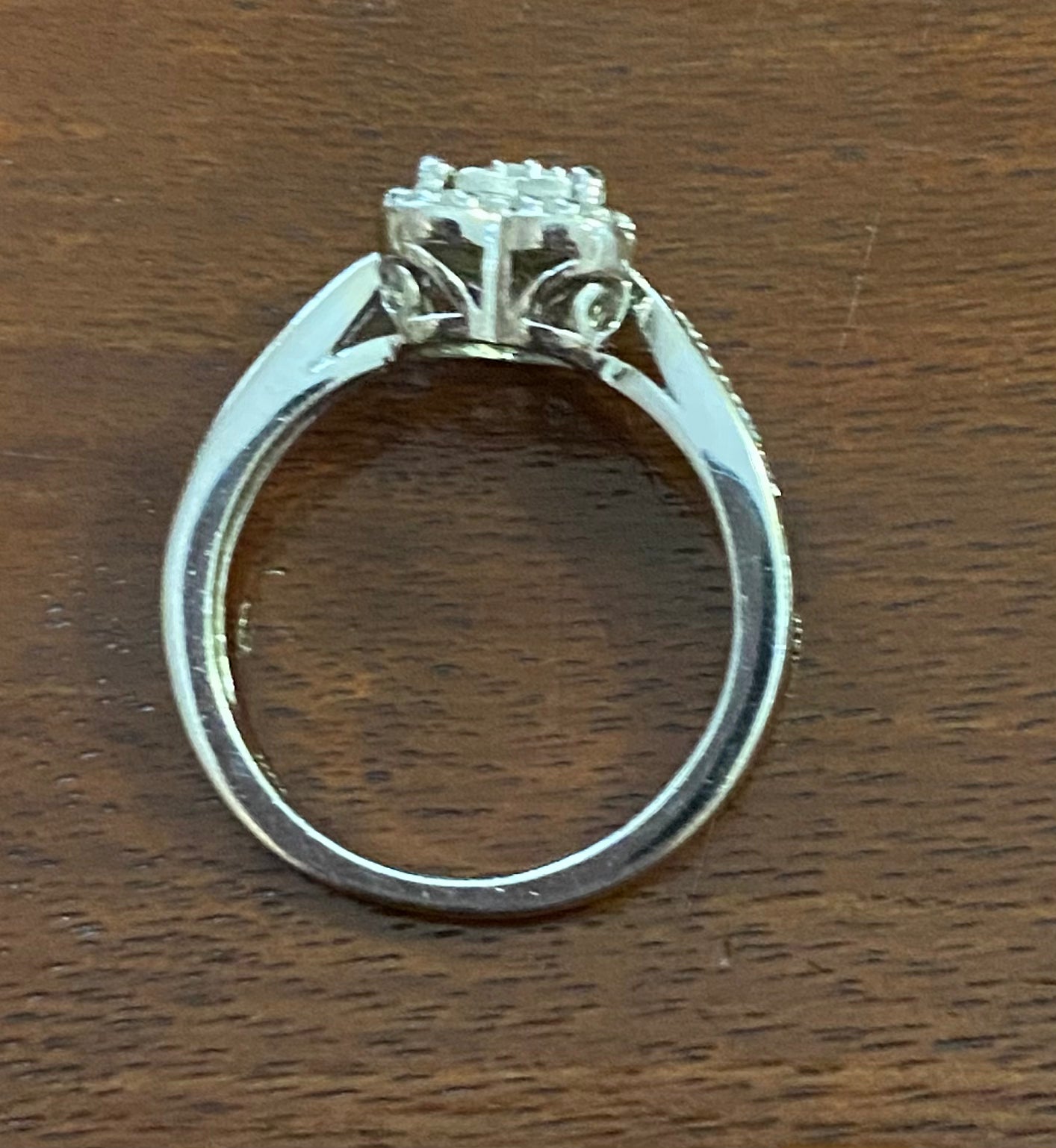 Sterling Silver 925 Diamond Heart Ring Sz 6.75 Signed SUN