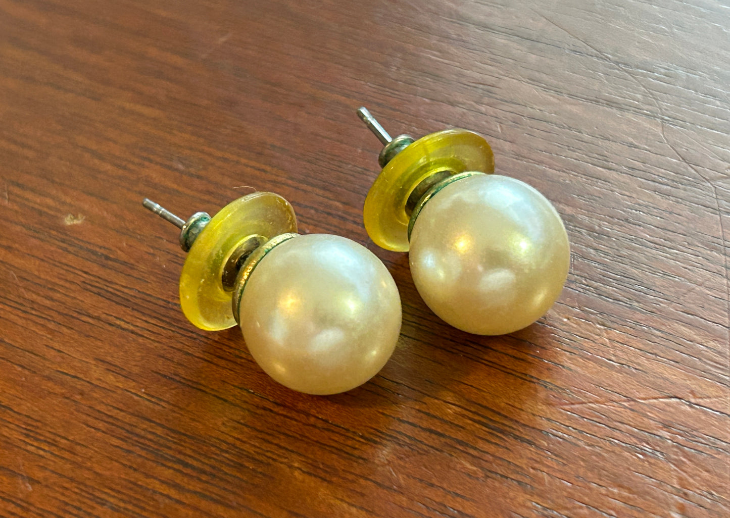 Vintage 12mm Faux Pearl Stud Earrings