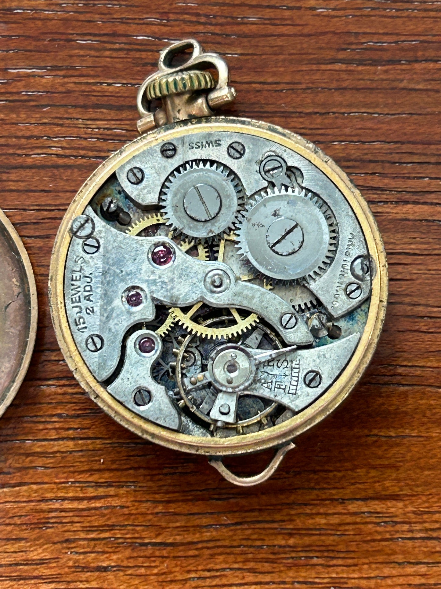 Antique Gold Filled Fahys Montauk Small Manual Wind Watch Pendant 15j