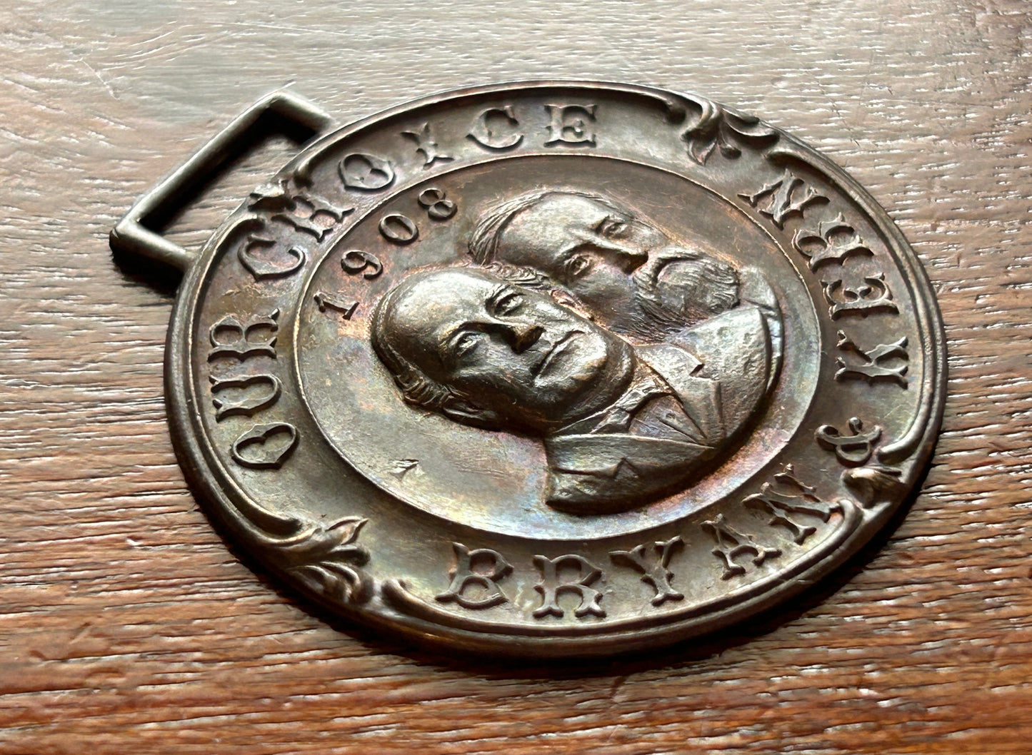Rare Antique 1908 Presidential Campaign Race Bryan 7 Kern Watch Fob