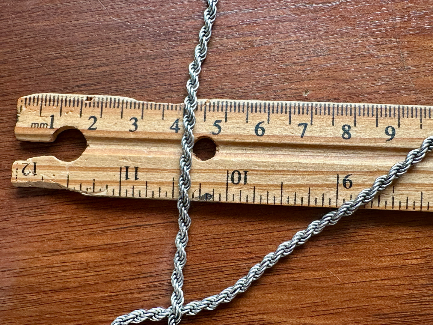 Sterling Silver 925 Heavy Twist Rope Chain Necklace 22" Long