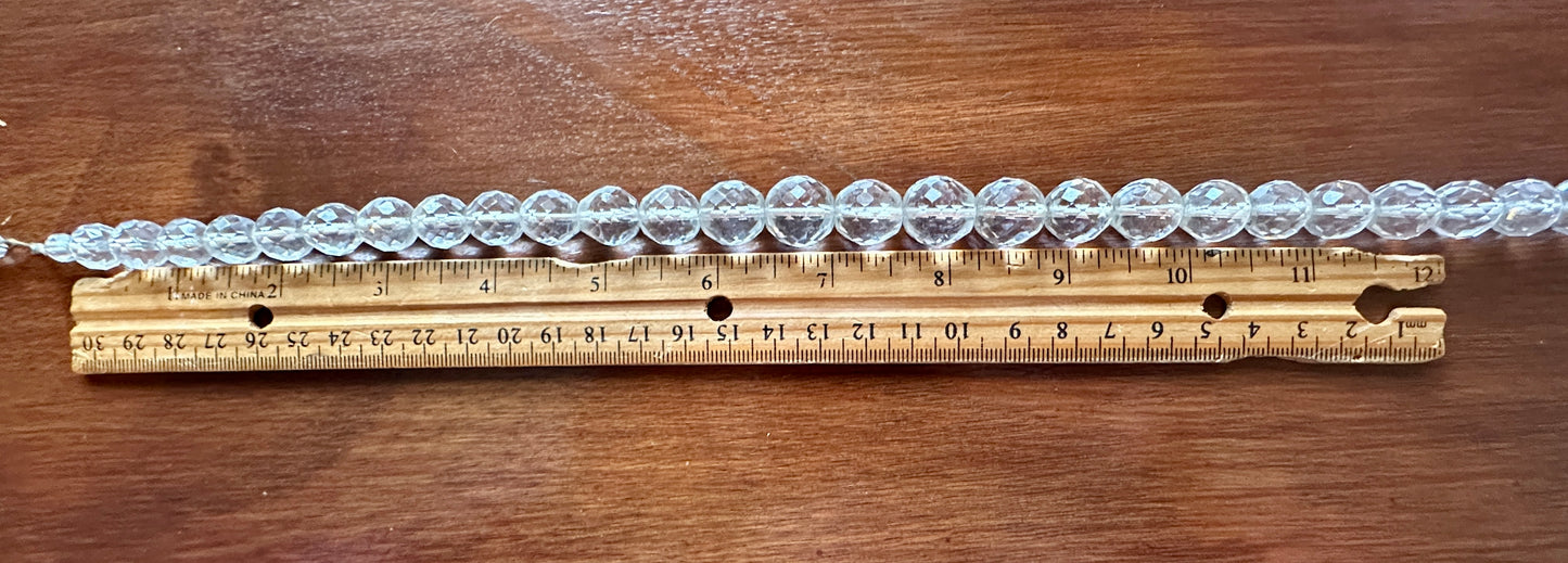 Vintage Faceted Glass Bead Graduating Size Single Strand Necklace Adjustable