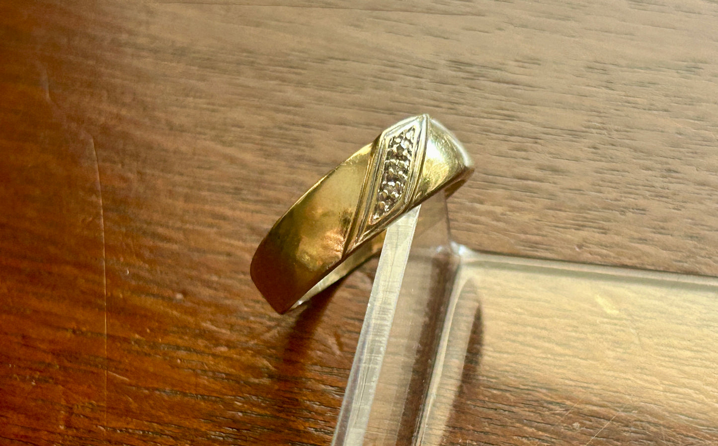 Vintage Mens 10k Yellow Gold Diamond Accent Ring Band Sz 7.75