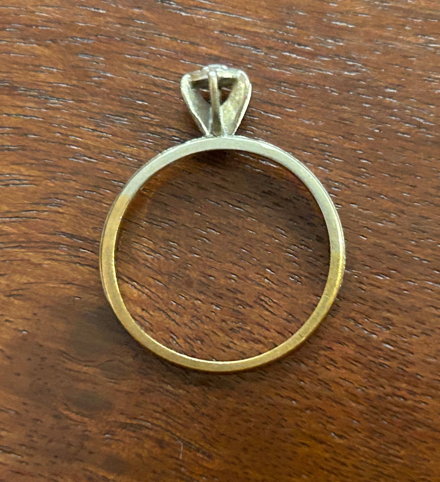 Vintage 14k Yellow White Gold Diamond Engagement Ring Sz 6.25 Signed Keepsake