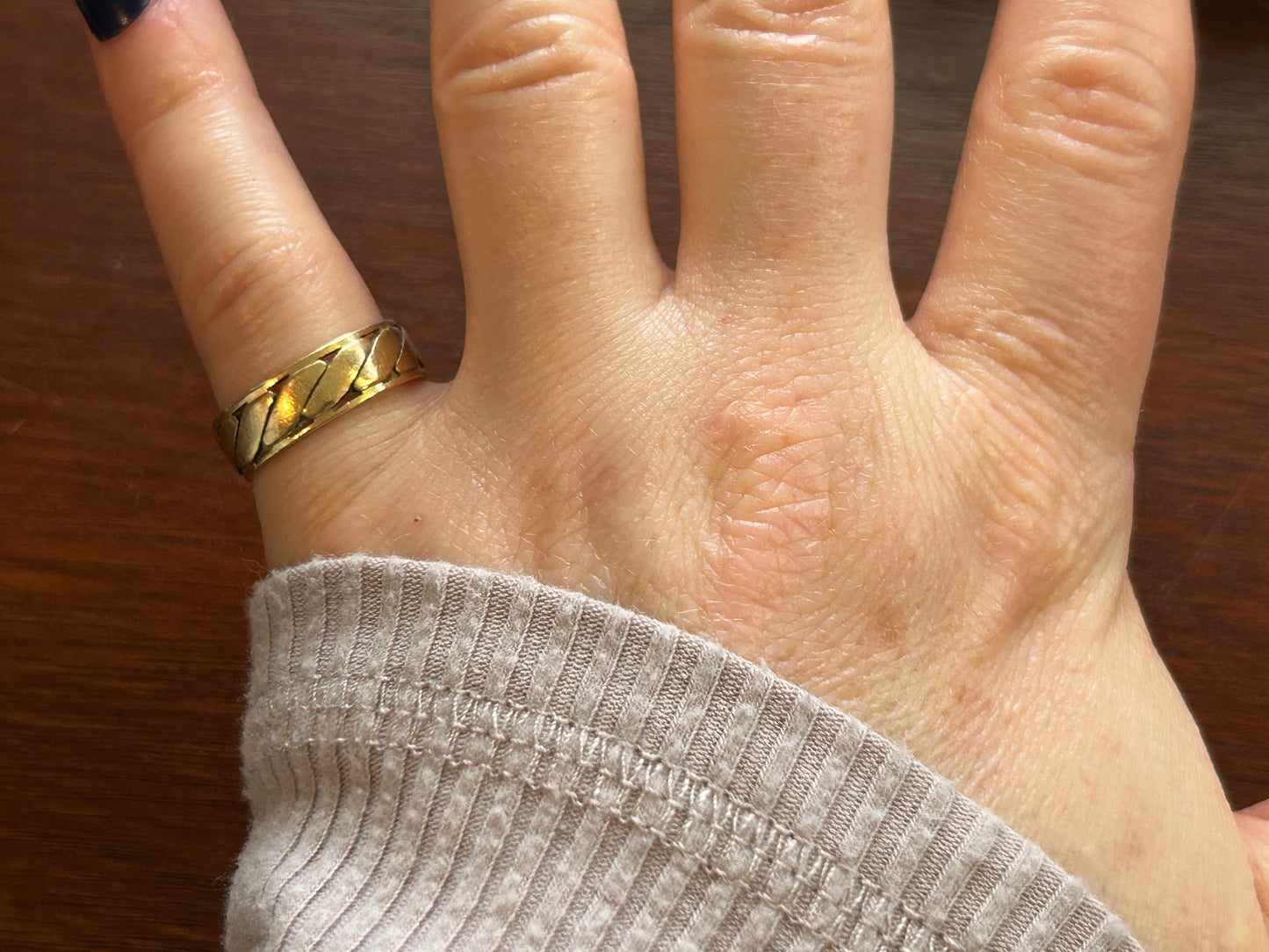Vintage 14k Yellow Gold Wide Open Work Wedding Band Ring Sz 6.5