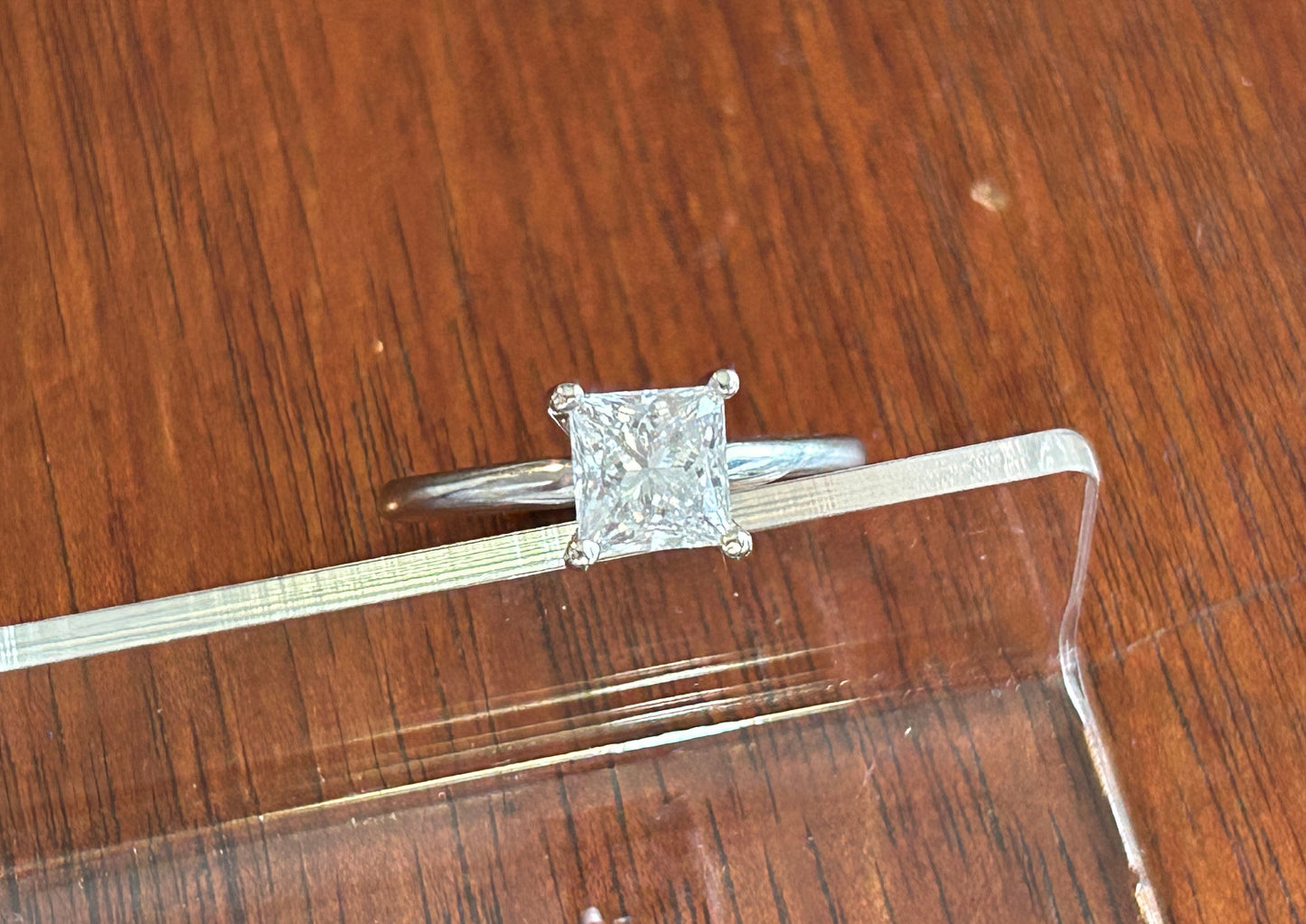 Kay Jewelers 1.25ct Princess Cut Diamond Solitaire Engagement Ring Sz 7