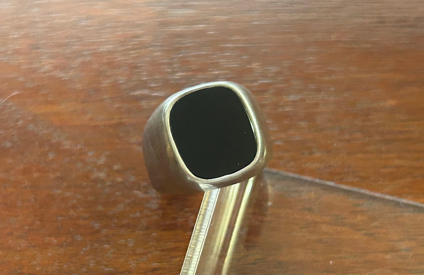 Vintage Avon Sterling Silver 925 Onyx Signet Ring Sz 7.5