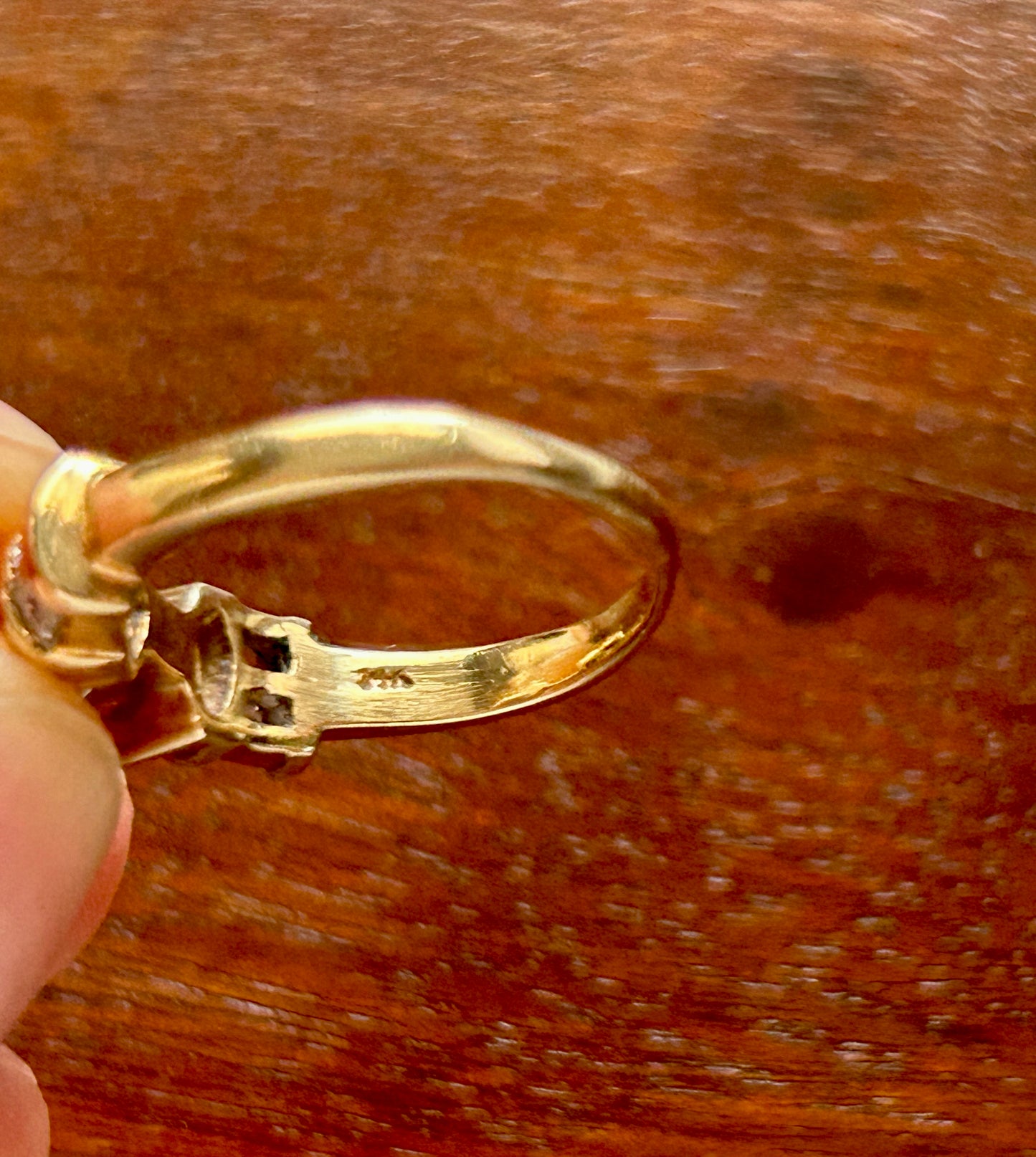 10k Yellow Gold Marquise Baguette Diamond .50ctw Ring Sz 6.5