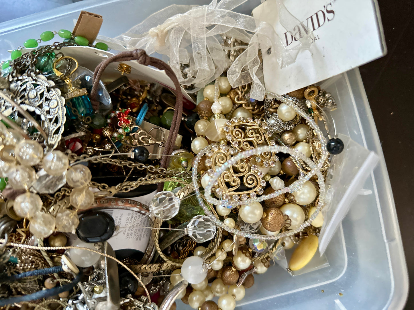 Vintage to Now Jewelry Craft Lot Beads Rhinestone Harvest Chains Repair 7.6lbs