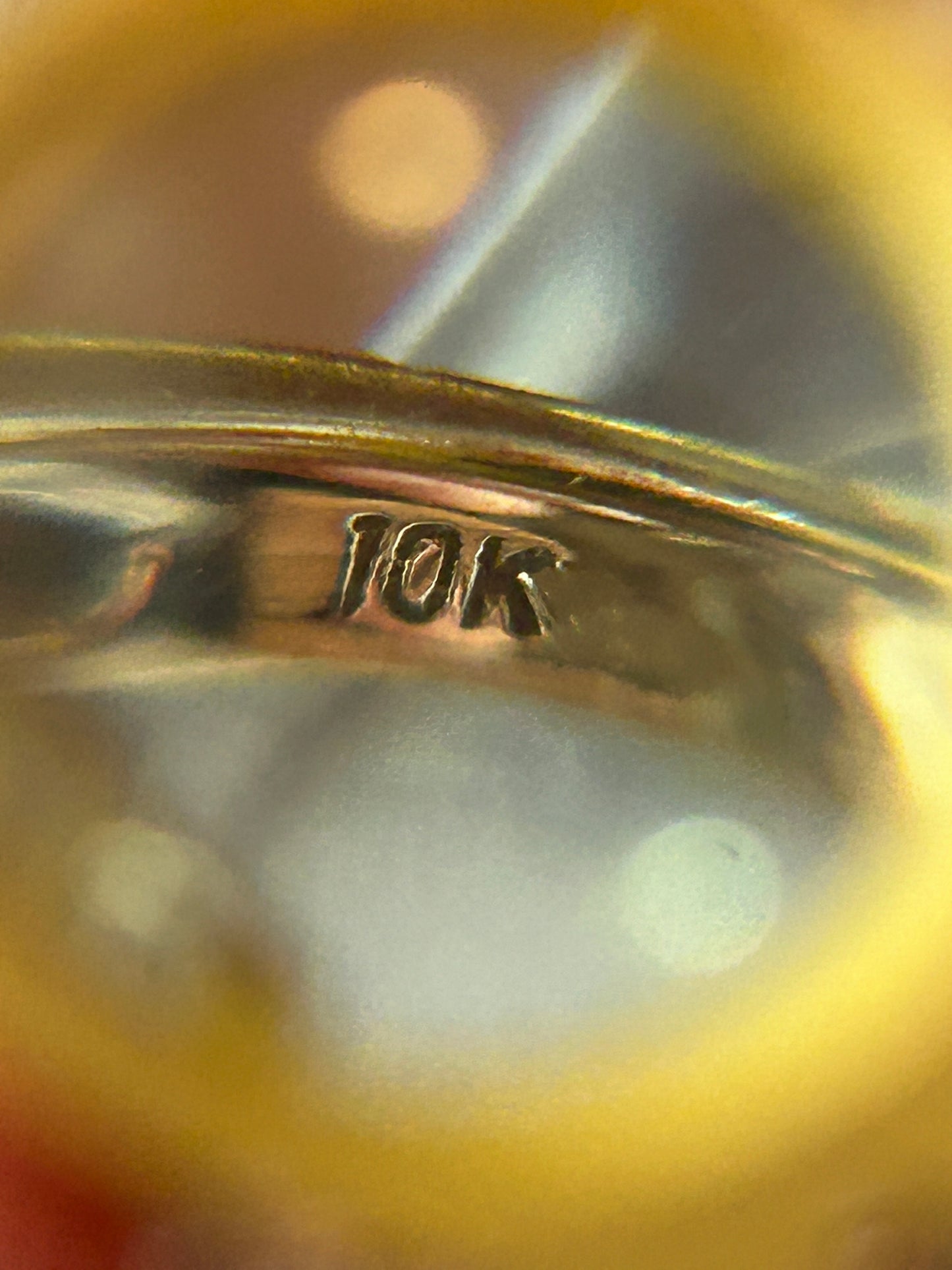 10k Yellow Gold Baguette Round .44ctw Diamond Ribbon Bow Ring Sz 7