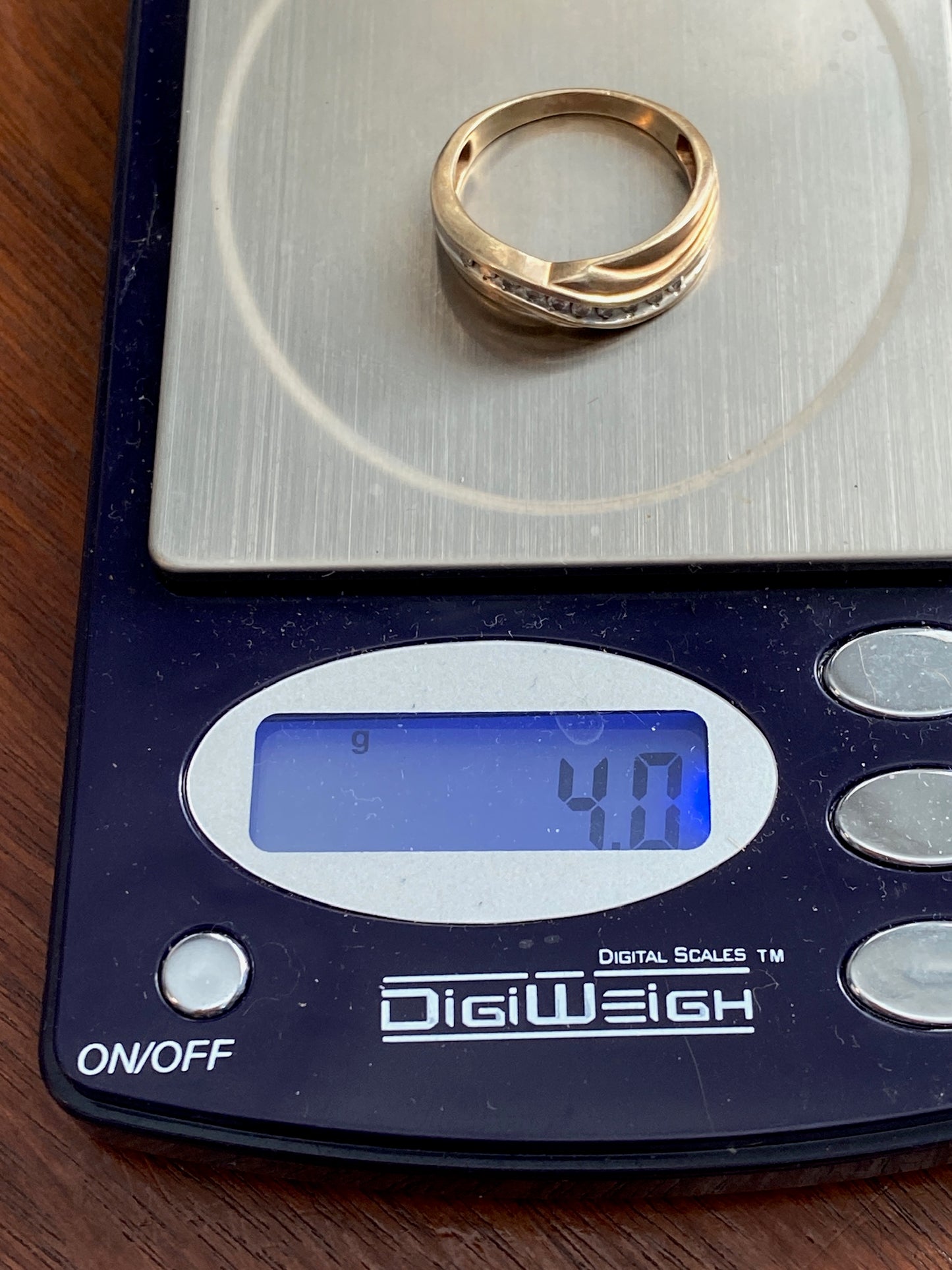 10k Yellow Gold Channel Set .15ctw Diamond Ring Sz 9.75