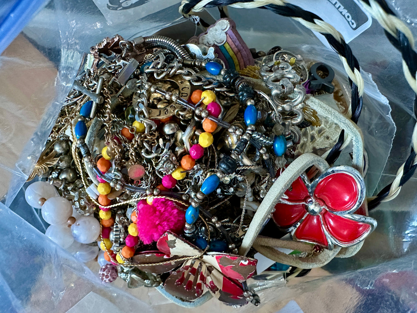 Vintage to Now Jewelry Craft Lot Beads Rhinestone Harvest Chains Repair 7.6lbs