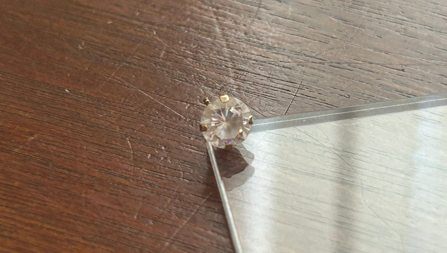 JCM 14k Yellow Gold 1ct CZ Cubic Zirconia SINGLE Stud Earring