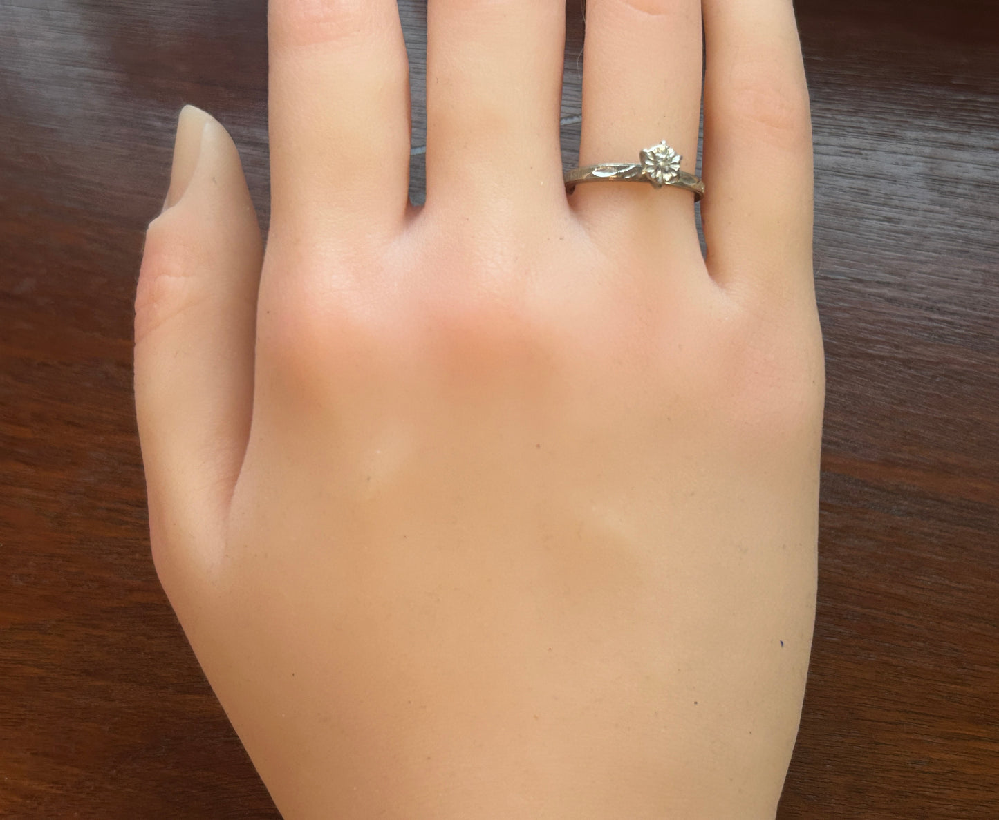 Vintage 14k Yellow White Gold Diamond Engagement Ring Sz 6.25 Signed Keepsake