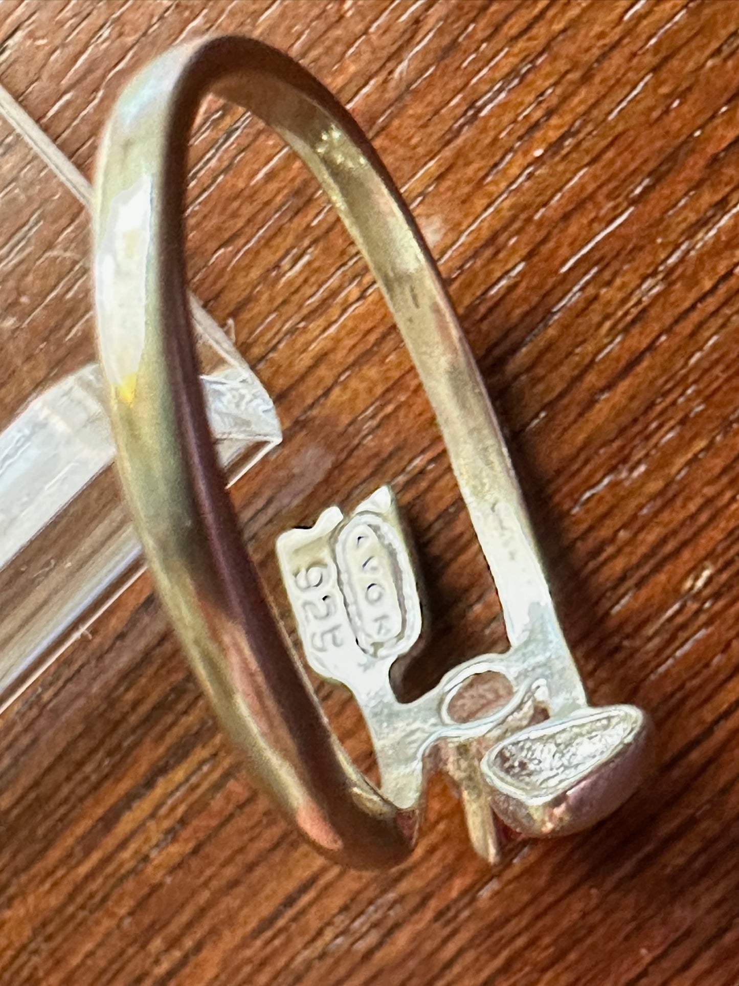 Signed Avon Sterling Silver 925 Garnet Heart Arrow Bypass Ring Sz 8.5