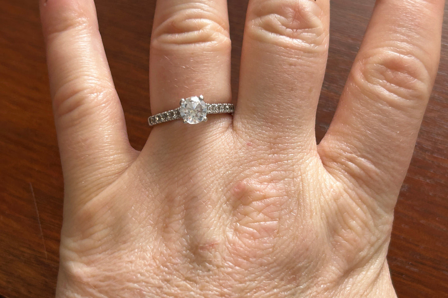 Sterling Silver 925 Cubic Zirconia CZ Ring Sz 6.75 Engagement Signed EC