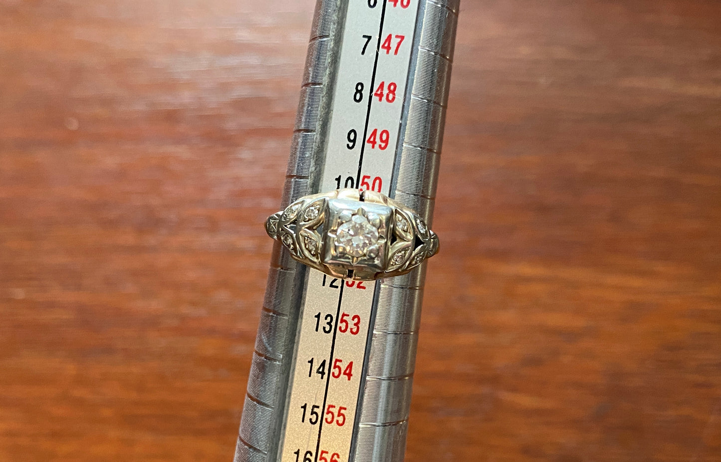 Vintage 10k Yellow Gold .25ctw Diamond Engagement Ring Sz 5.75