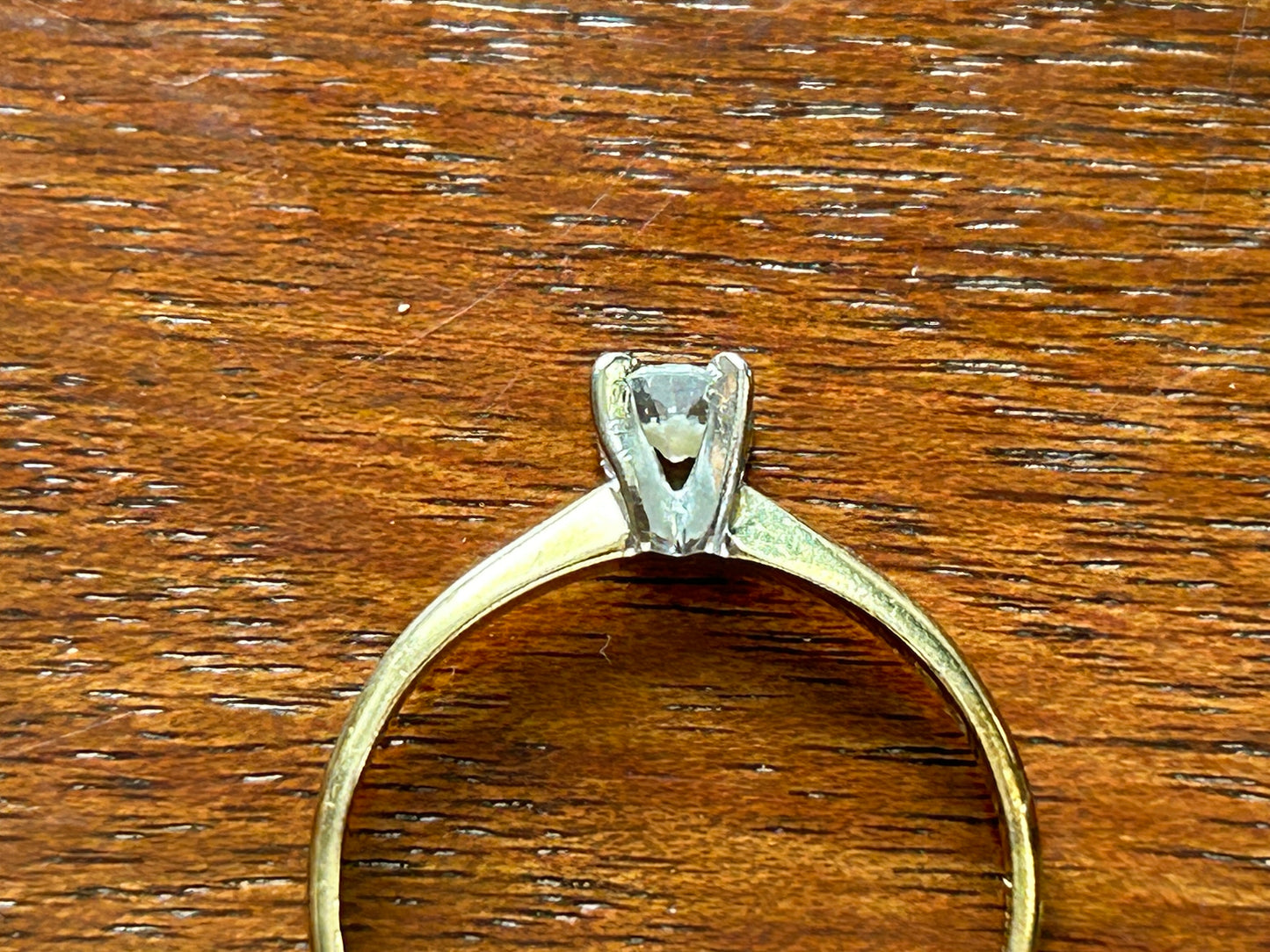 Vintage Magic-Glo X .23 Round Diamond Solitaire Engagement Ring Sz 7.75