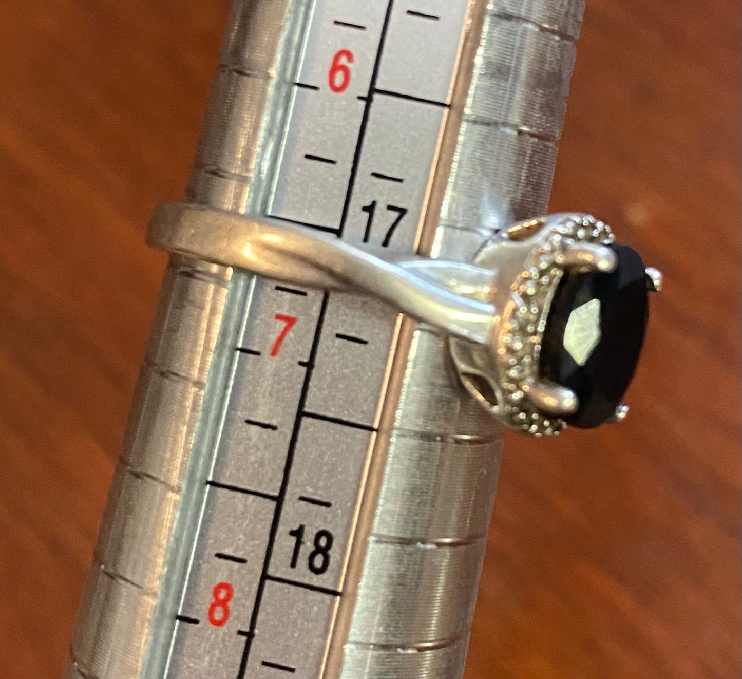 Sterling Silver 925 Onyx Ring Sz 6.75 Signed CN