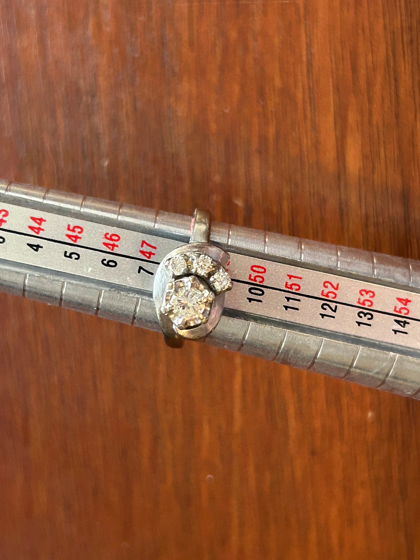 Vintage Signed CRC 14k White Gold .25ct Diamond Ring Sz 4.5