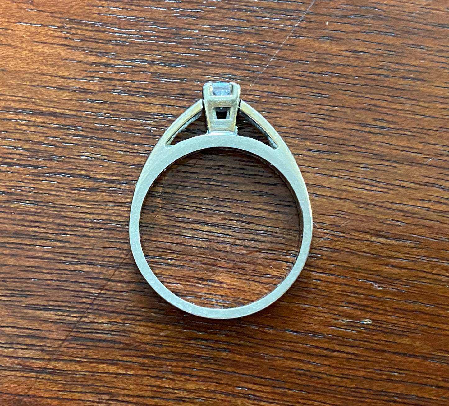 Vintage 14k White Gold Magicglo .28ct Princess Cut Diamond Ring Sz 6.75