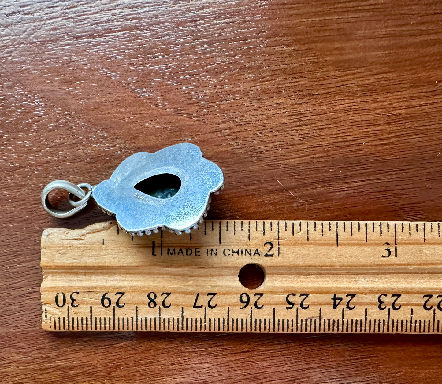 Sterling Silver 925 Labradorite Cabochon Tear Drop Pear Shape Necklace Pendant