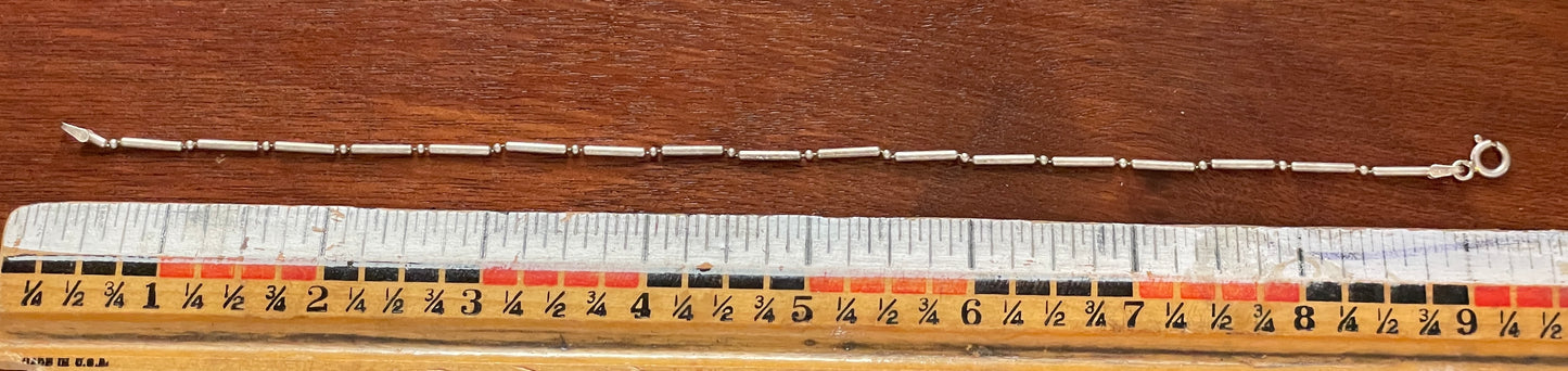 Vintage Bar Chain Sterling Silver Bracelet