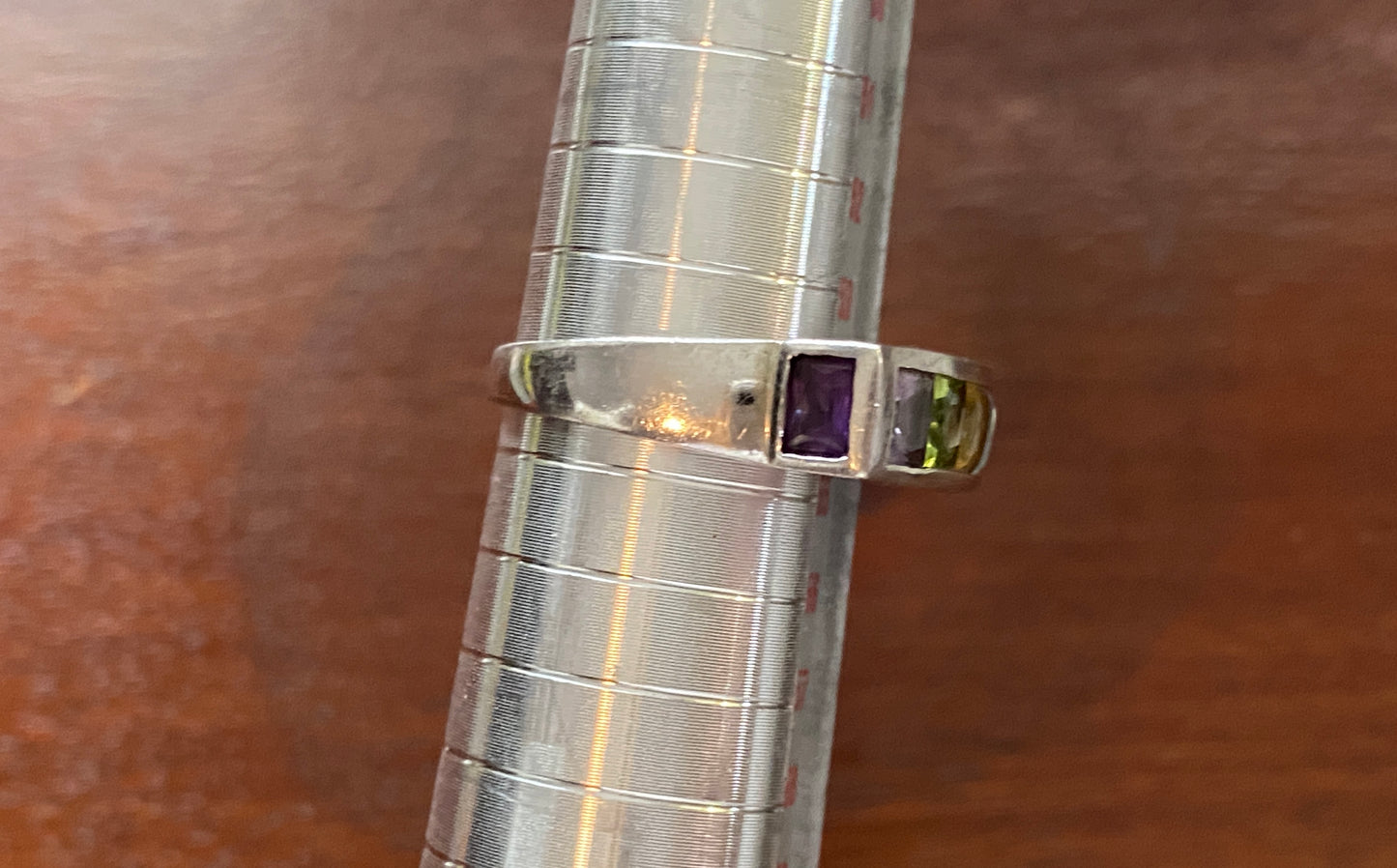 Sterling Silver 925 Semi Precious Stone Pave Set Ring Sz 7