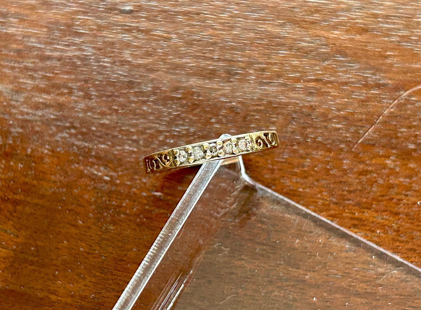 10k Yellow Gold Diamond "I Love You" Band Ring Sz 6.75 Signed PSCO