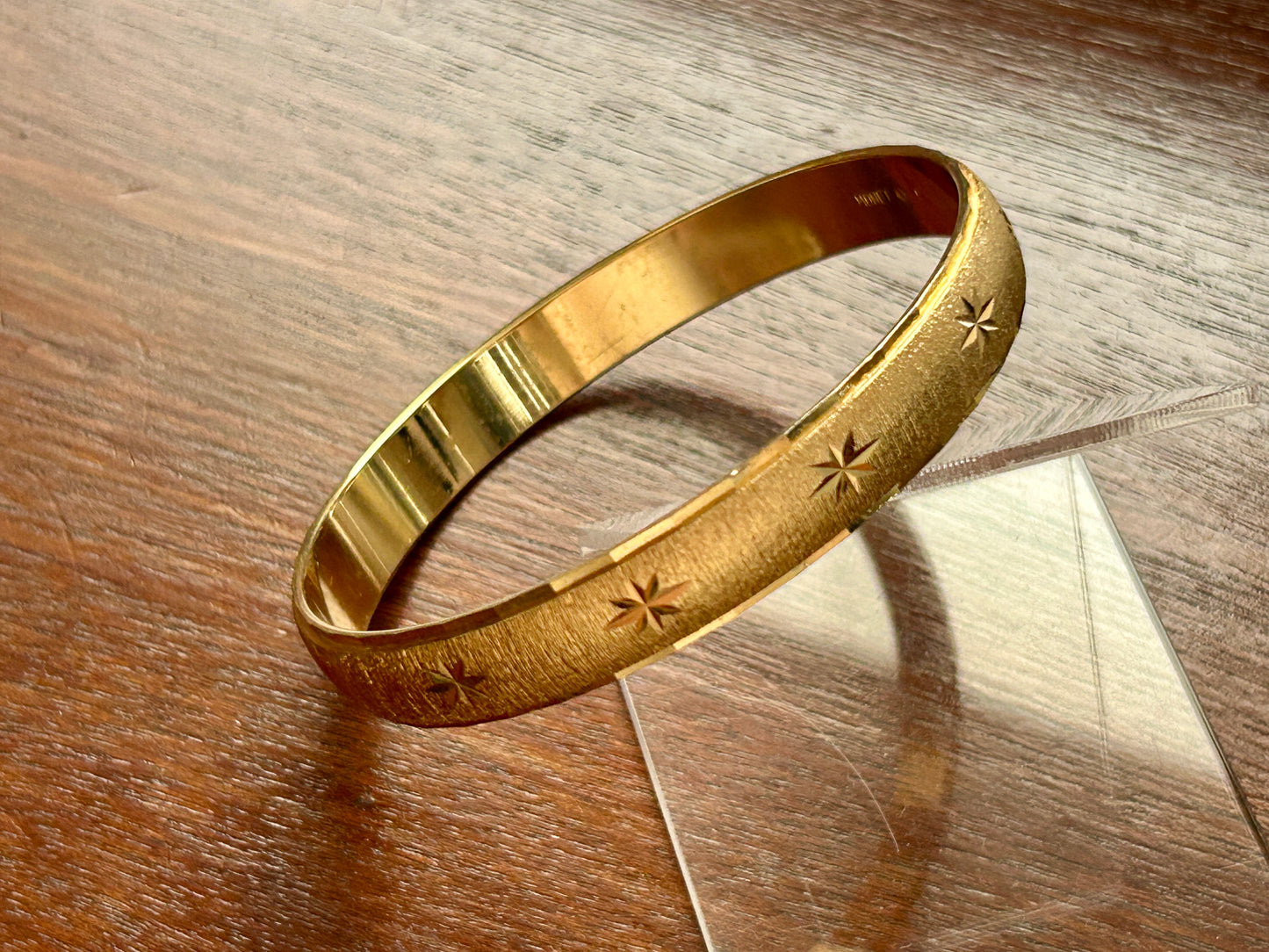 Vintage Monet Gold Tone Starburst Bangle Bracelet