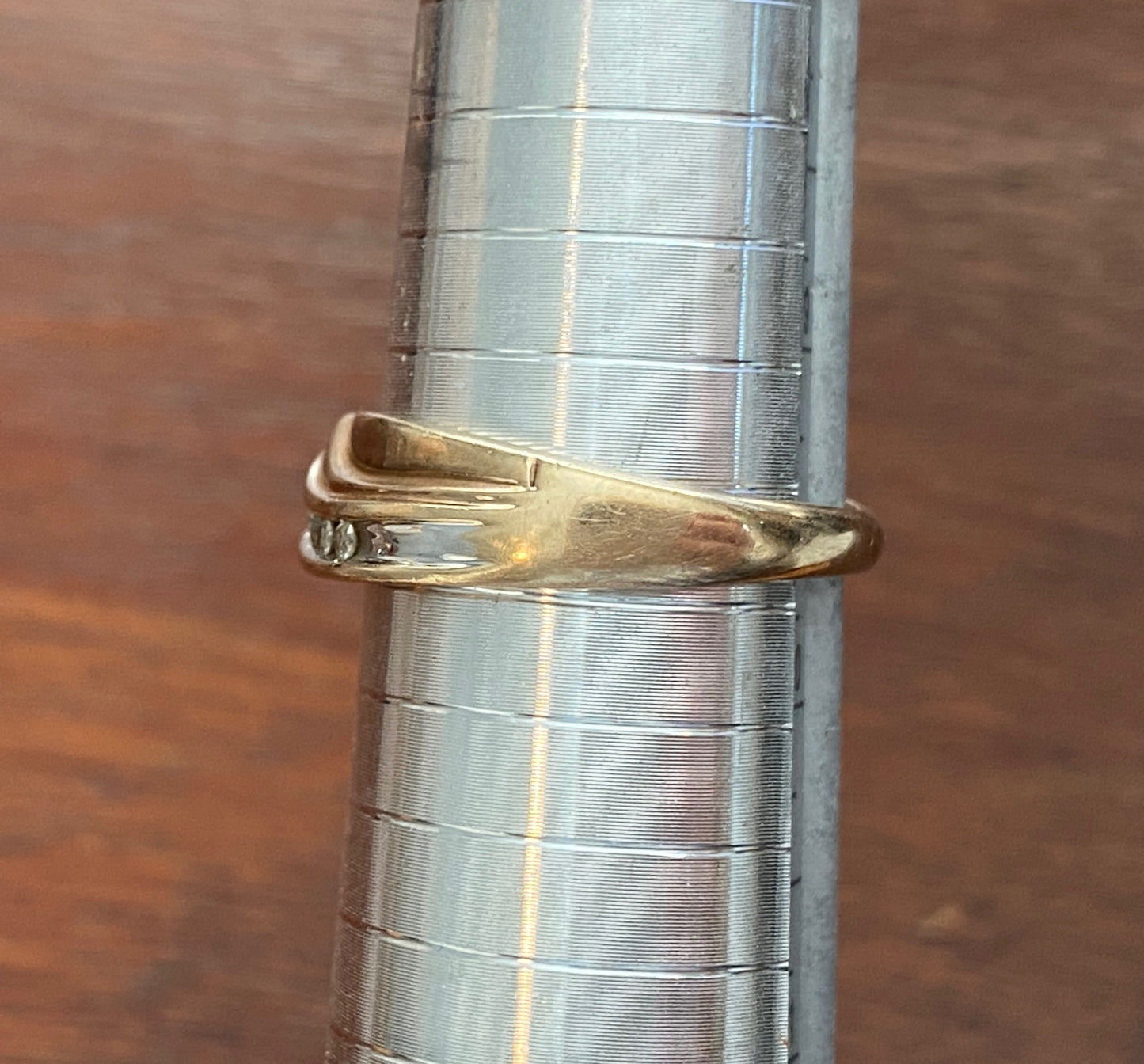 10k Yellow Gold Channel Set .15ctw Diamond Ring Sz 9.75