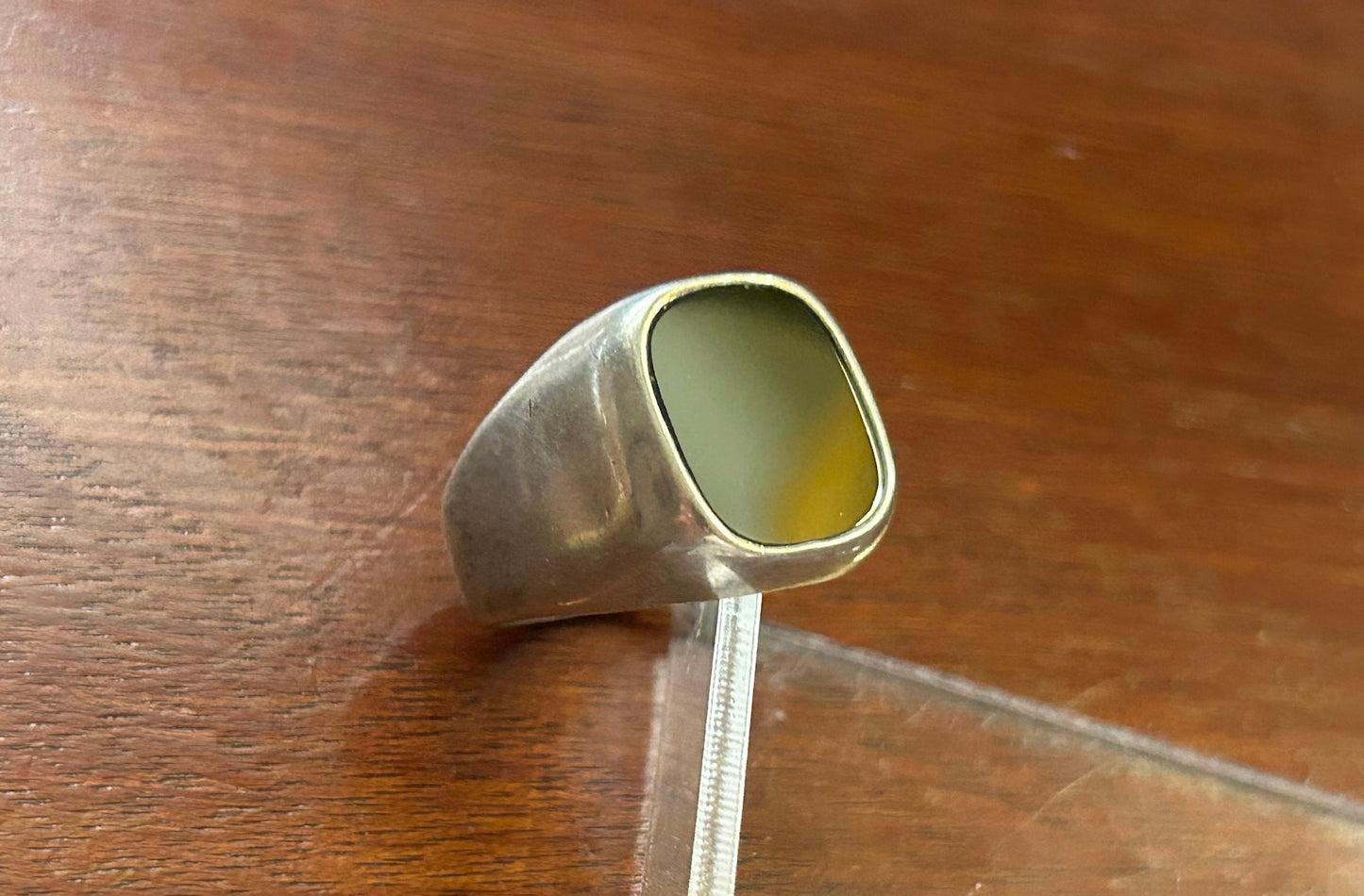 Vintage Avon Sterling Silver 925 Onyx Signet Ring Sz 7.5