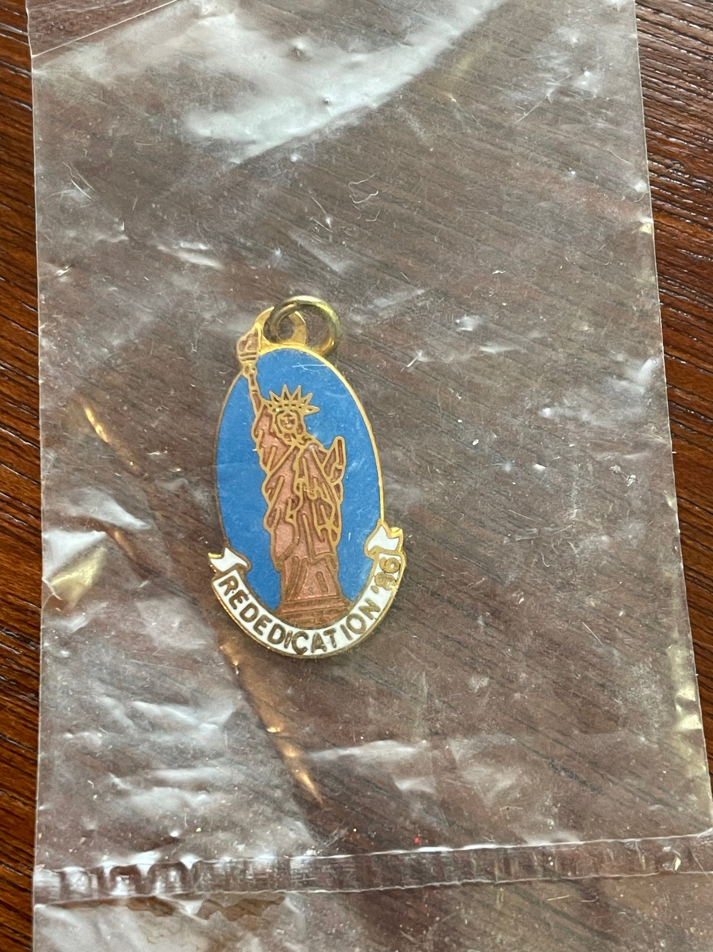 Vintage Enamel Statue of Liberty Rededication 86 Charm Pendant
