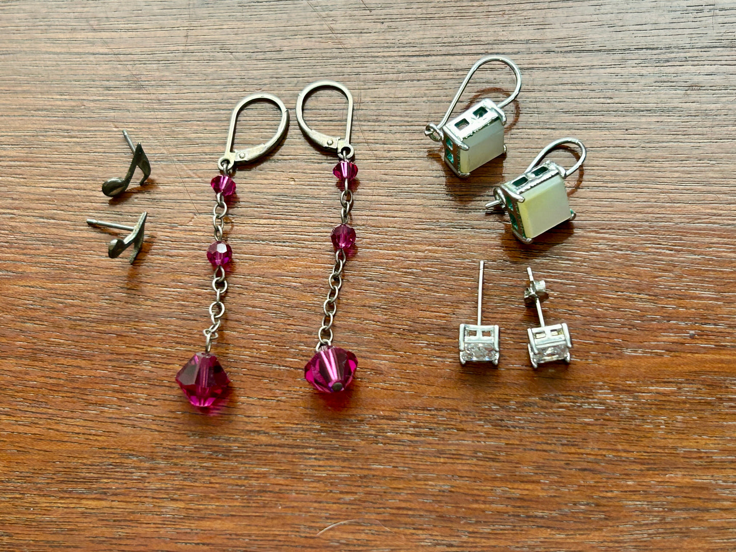 Lot of Sterling Silver 925 Earrings Studs Rhinestone MOP Beaded Dangly Pierced