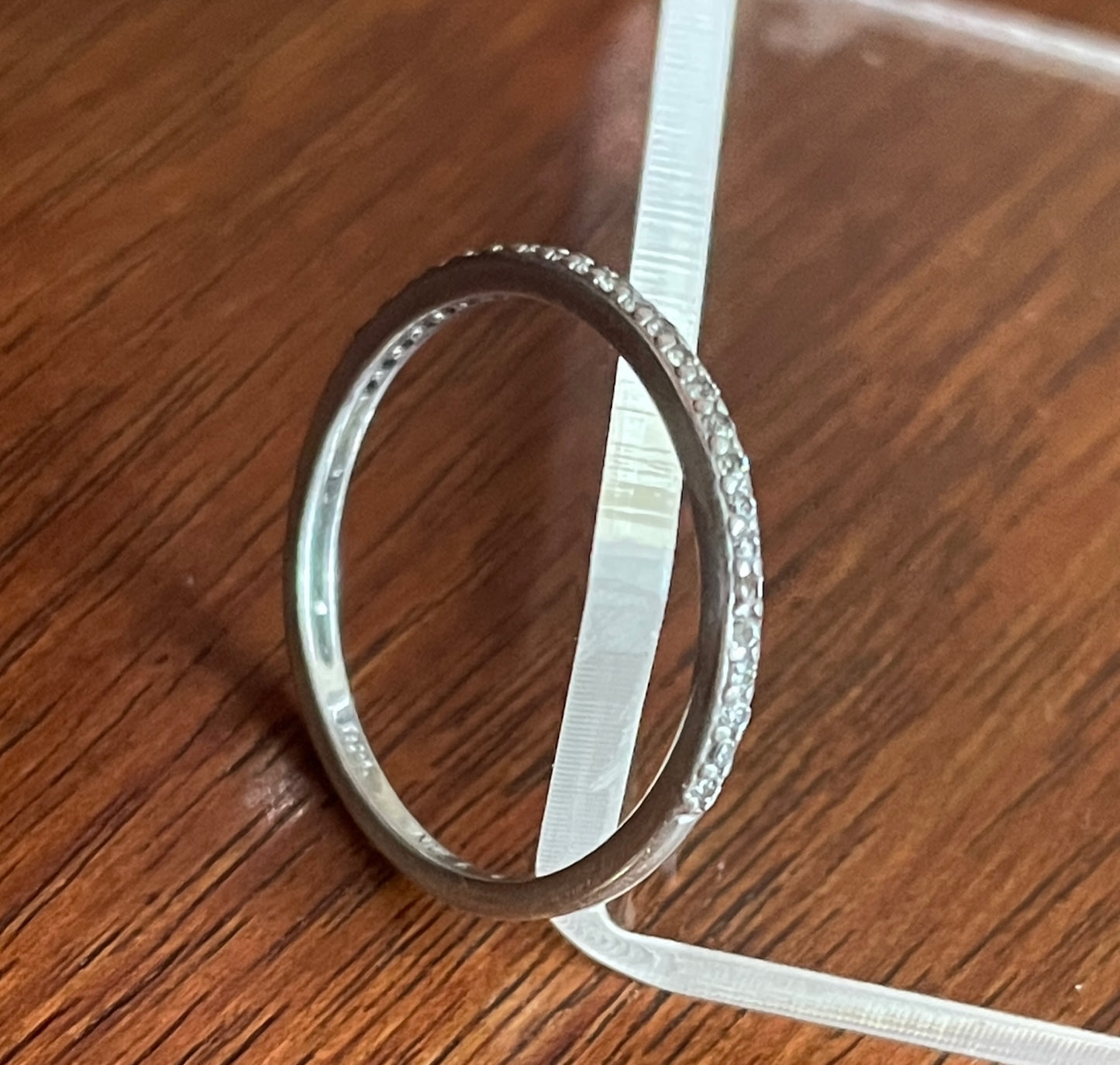 Sterling Silver 925 Cubic Zirconia Half Eternity Band Ring Sz 5.75