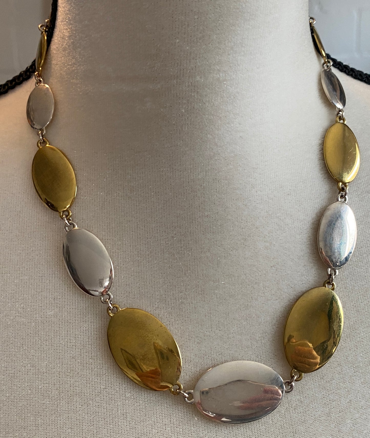 Robert Lee Morris RLM Studio Sterling Silver 925 Brass Disc Necklace Modern