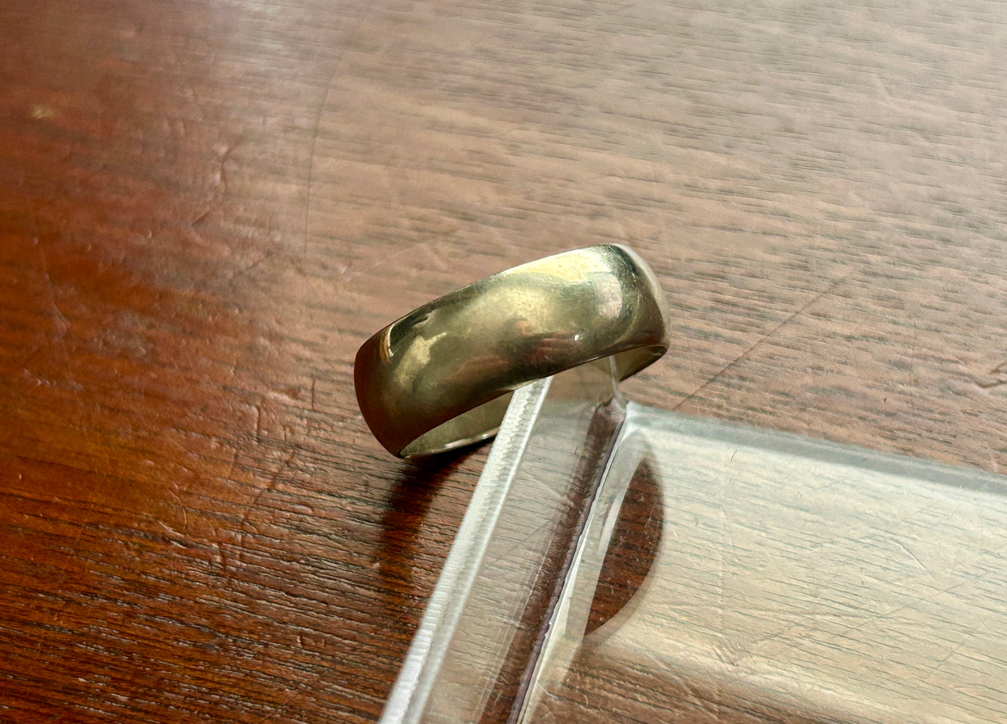 Vintage Mens 14k White Gold Wide Wedding Band Ring Sz 9.5 Designer Paramount