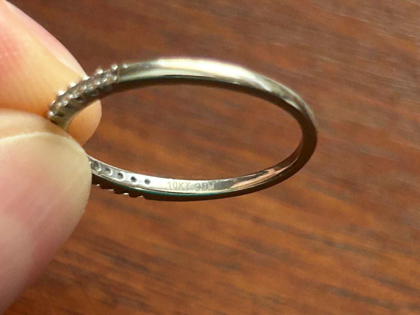 10k White Gold .75ctw Diamond Engagement Wedding Ring Set Sz 6.5 Signed GDM