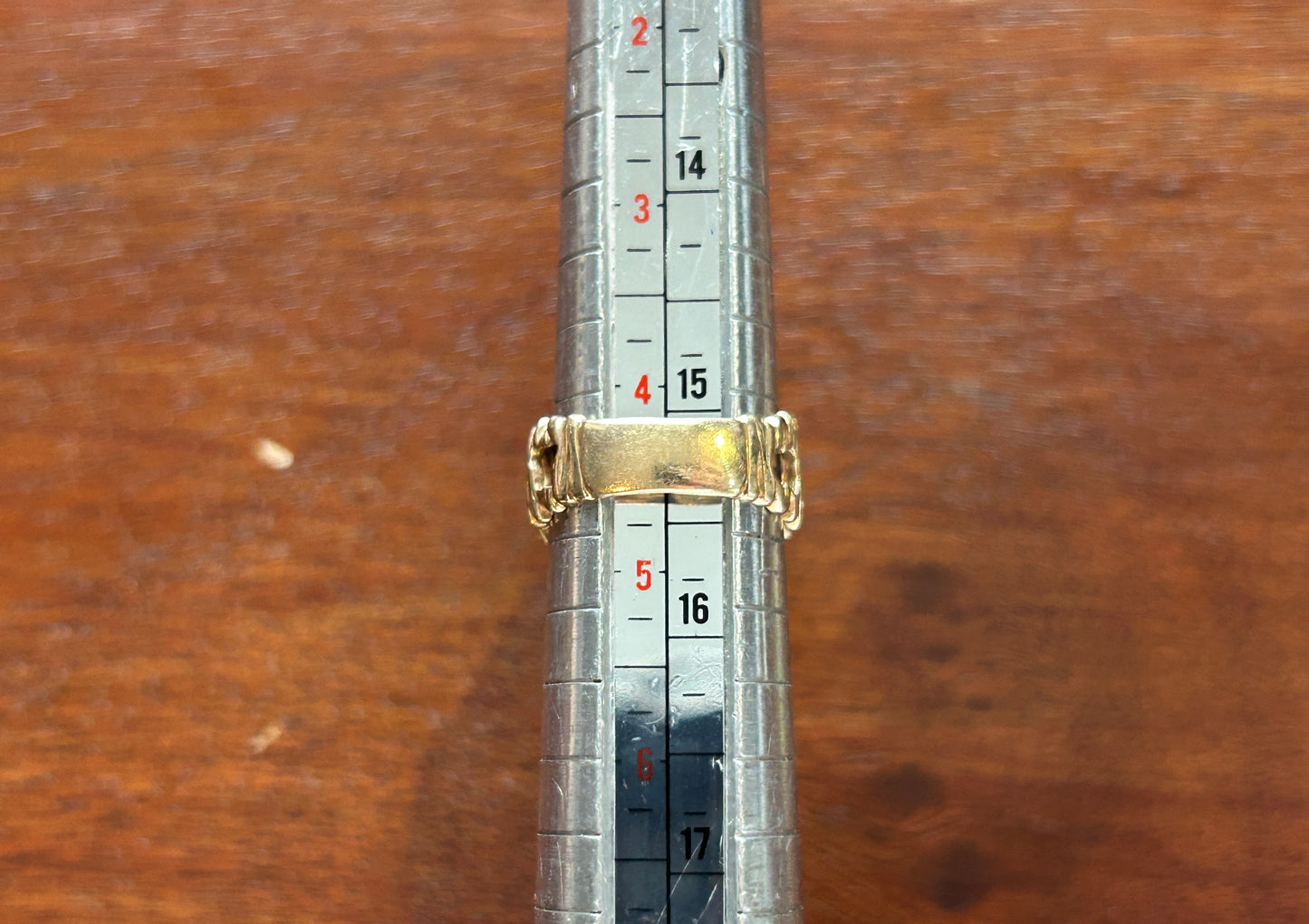 10k Yellow Gold Sapphire Diamond Wide Ring Sz 4.25