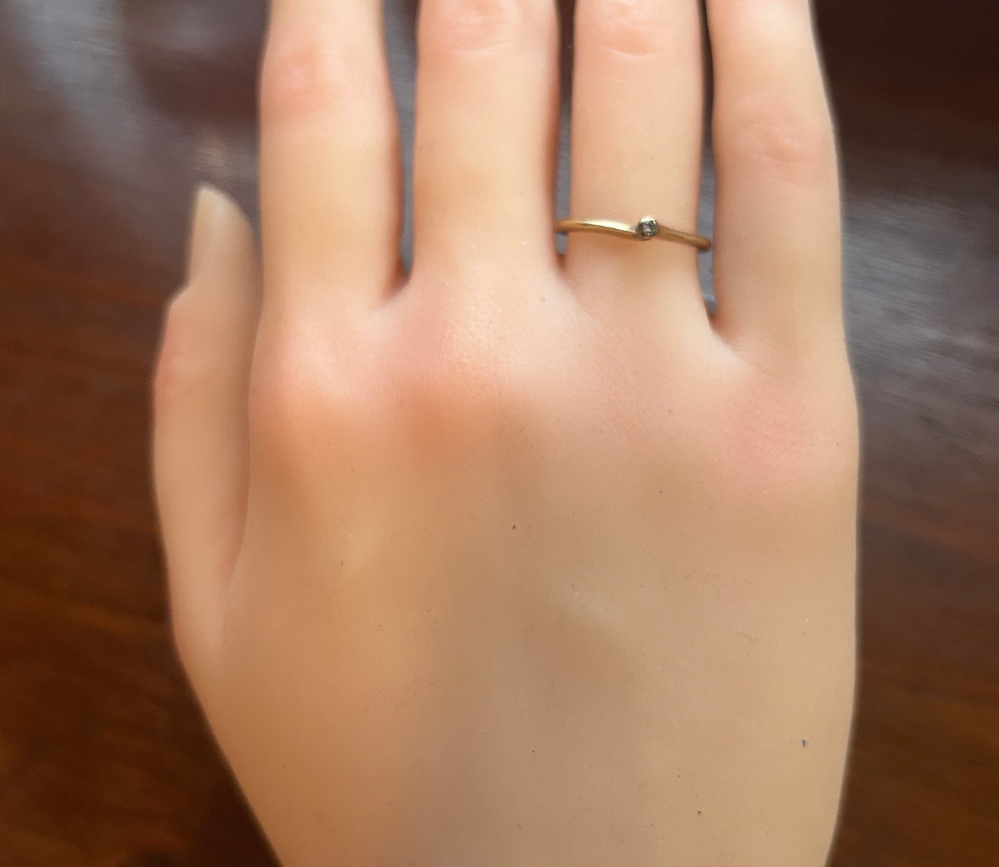 Cute Modern Style 14k Yellow Gold Diamond Ring Sz 6.75
