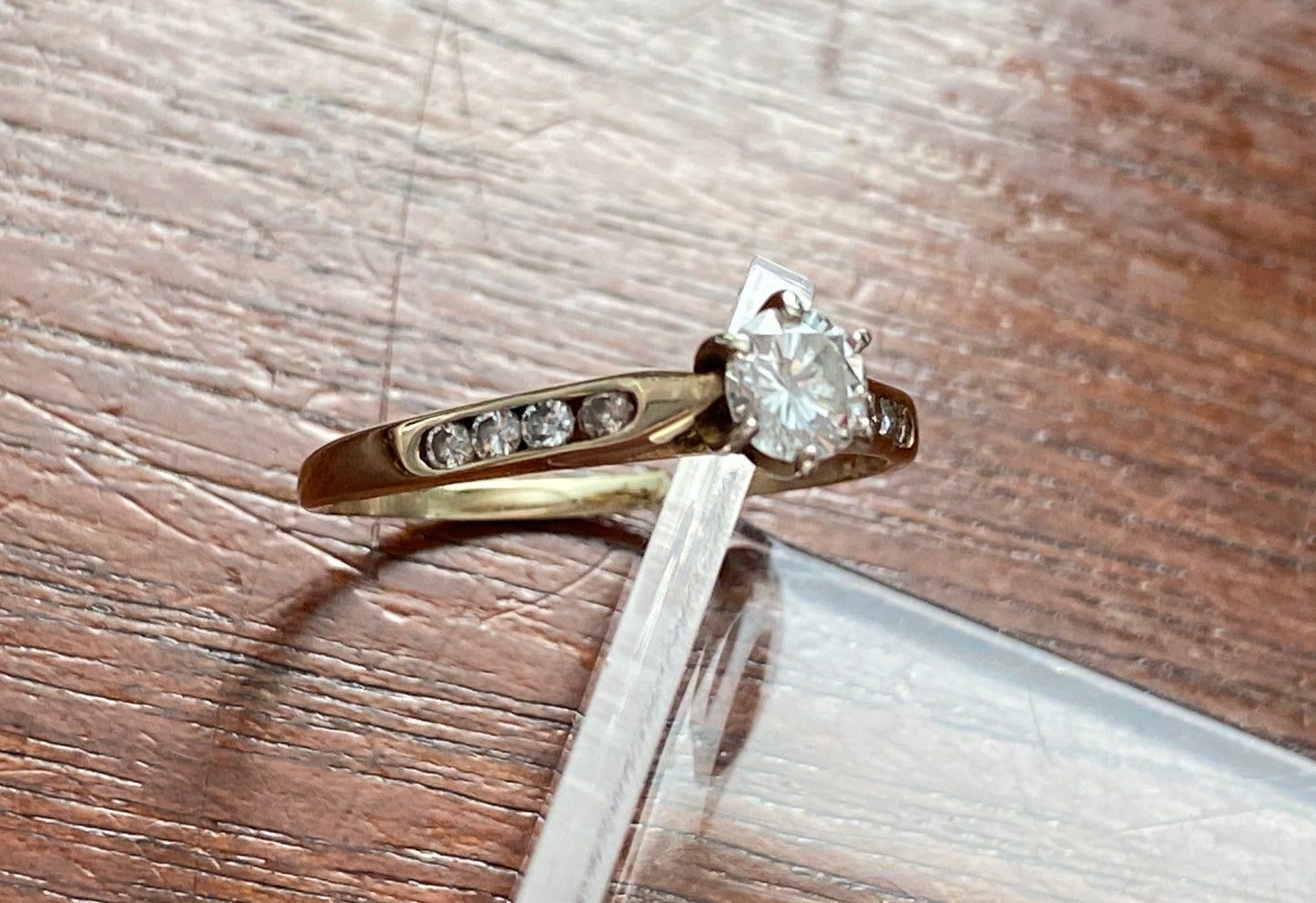 14k Yellow Gold .40ctw Round Diamond Engagement Ring Sz 6