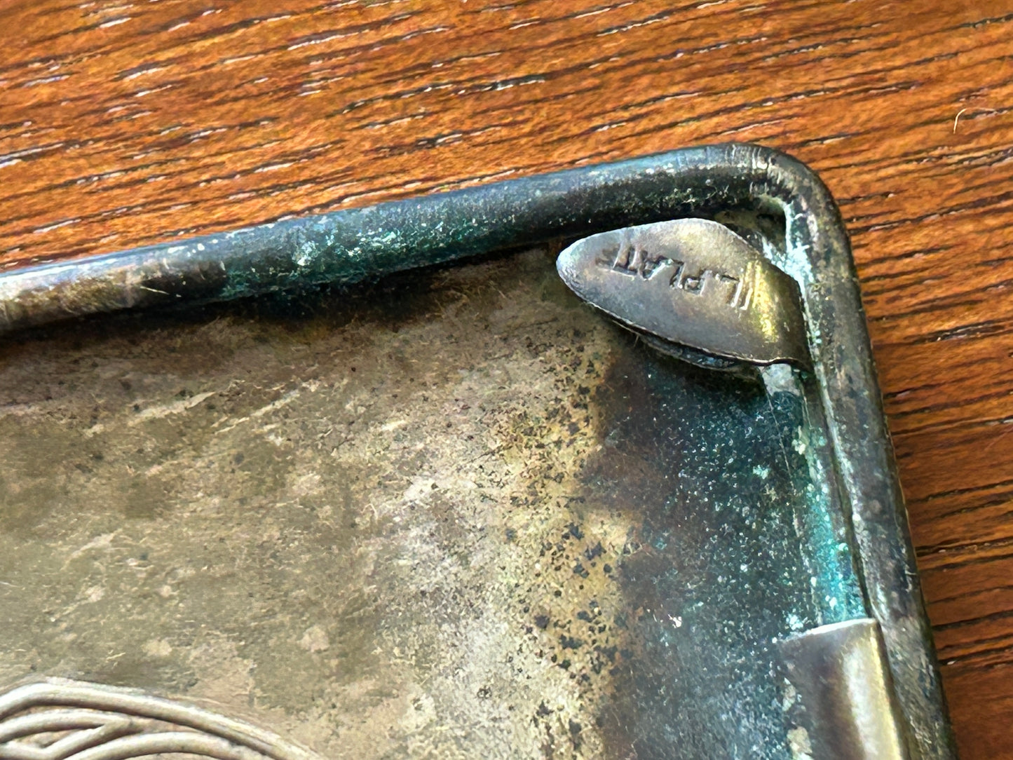Vintage Antique Silverplate Hinged Case Hammered Finish