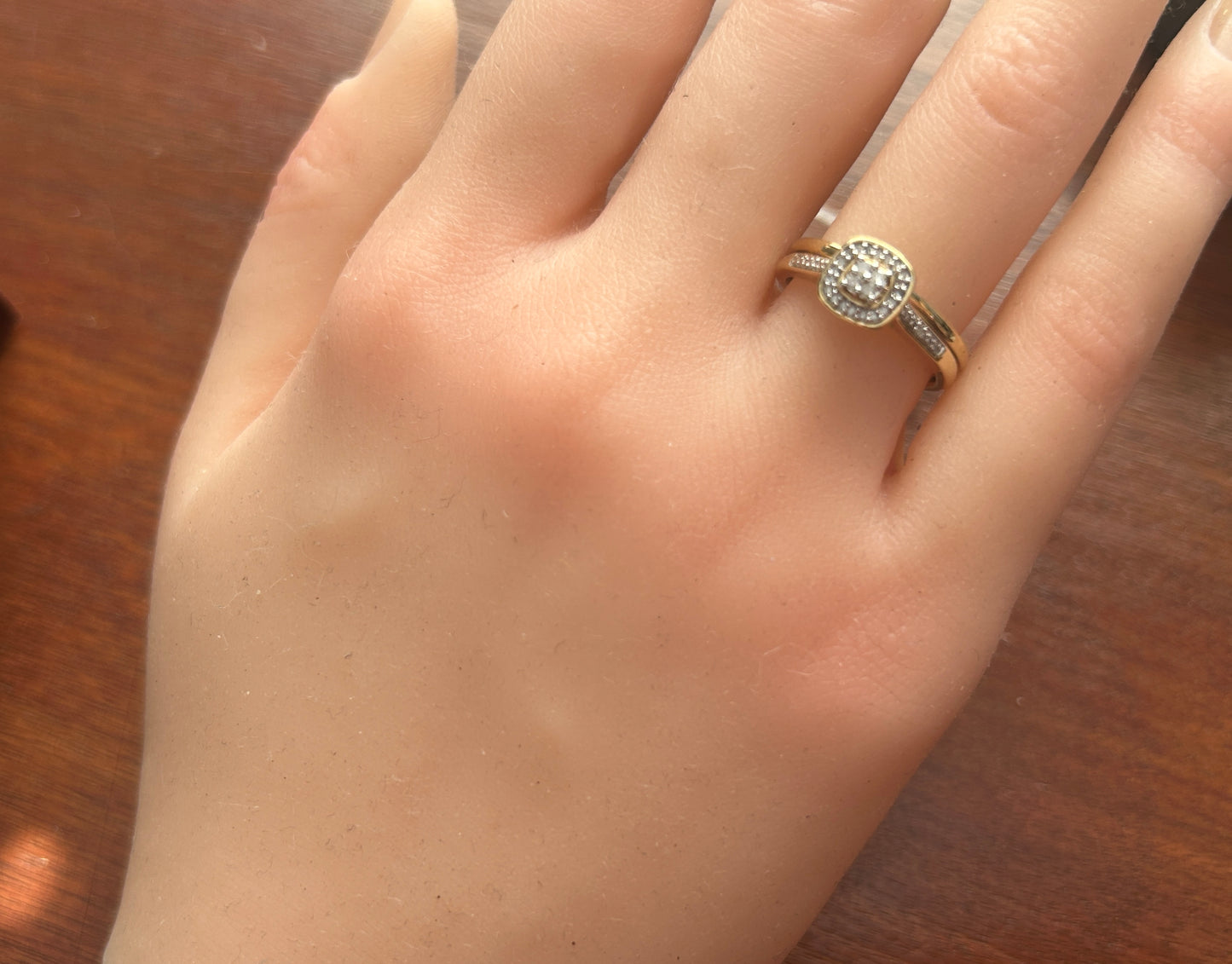 Forever Bride 10k Yellow Gold 1/10ctw Diamond Wedding Engagement Ring Sz 6.75