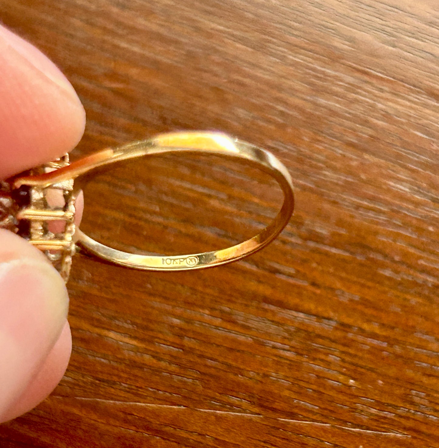 10k Yellow Gold Marquise Round Ruby Diamond Cluster Cocktail Ring Sz 6.5