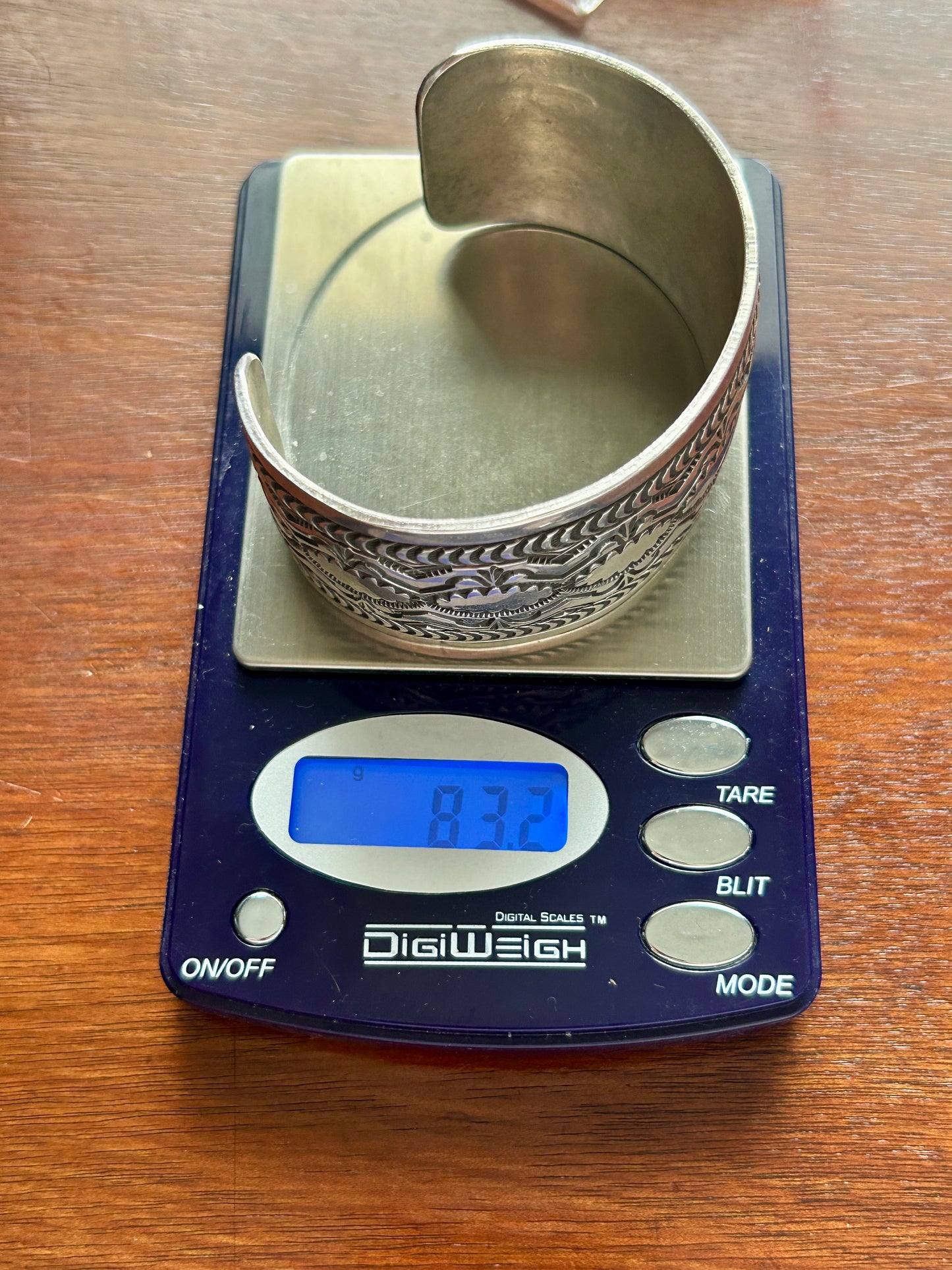 Sterling Silver 925 Signed VJP Navajo Wide Heavy Cuff Bracelet Vincent J Platero