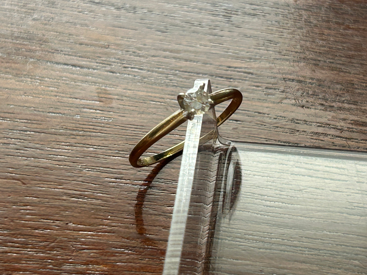 Vintage Magic-Glo X .23 Round Diamond Solitaire Engagement Ring Sz 7.75