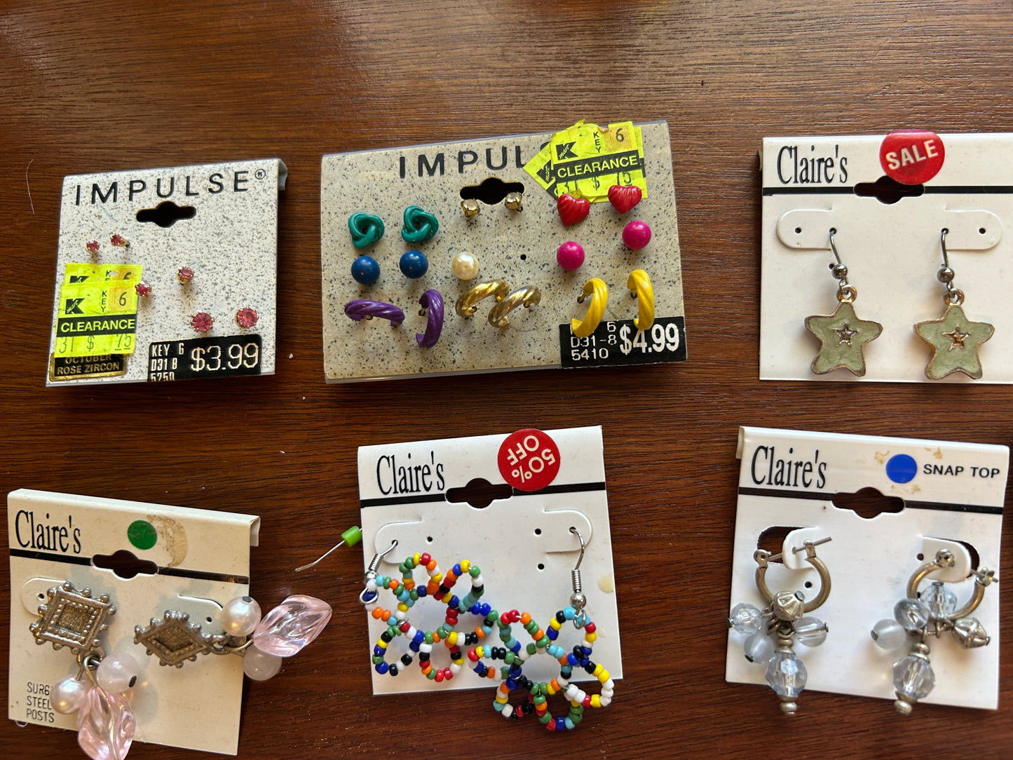 Vintage to Now Pierced Stud Earring Lot Clairs Cute Cabochon