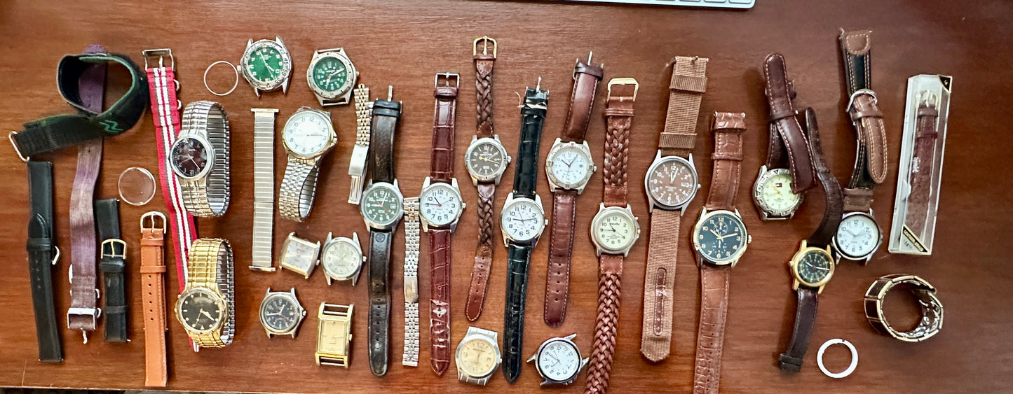 Vintage 90's Mens Watch Wristwatch Lot Elgin Timex Expedition Tommy Hilfiger