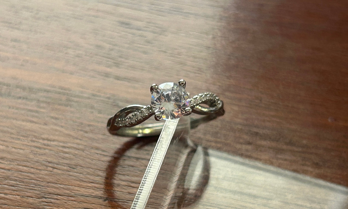 Silver Tone Rhinestone CZ Cubic Zirconia Ring Sz 8