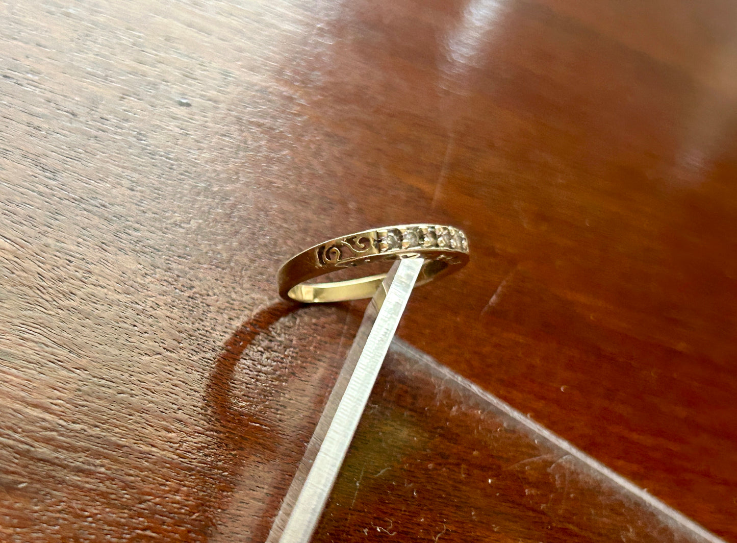 10k Yellow Gold Diamond "I Love You" Band Ring Sz 6.75 Signed PSCO